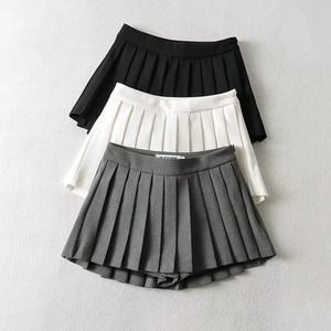 Pleated skirt, sexy women, high waist, vintage style, mini skirt, suitable for summer, Korean style, suitable for tennis students, white design, dance skirt Knee length yoga running pants with po