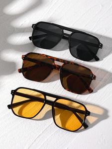 Vintage Simple Tinted Lens Sunglasses (3 Pairs), Outdoor Sports Sunglasses, Fashion Sunglasses for Men and Women, Travel Accessories