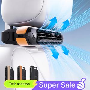 Usb Plug and Play Car Seat Fan, Portable Wake-up Seat Cooler, Adjustable Vents, Personal Cooling Fan 3 Gear Wind Speed, Suitable for Most Cars, Suv, Rv, Boat, Rechargeable Personal Fan