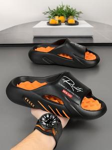 Men's Casual Solid Color Slides, Comfortable Non-slip Soft Slippers for Indoor Outdoor Wear, Slippers for Men, Footwear