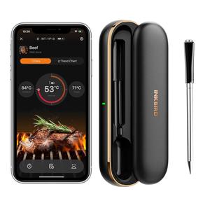 INKBIRD Wireless Meat Thermometer 91m/300ft Range, Bluetooth Meat Thermometer Probe for Air Fryers Cooking, with Smart APP for Oven Grill Kitchen BBQ Smoker