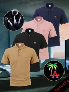 Men's Regular Fit Plain Polo Shirt, Casual Short Sleeve Collared Top for Summer, Fashion Men's Clothes for Daily Wear