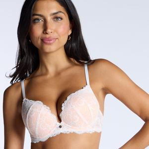 Boux Avenue Aliyah Plunge Push-Up Bra Floral Lace Boost Padding Underwired Lingerie