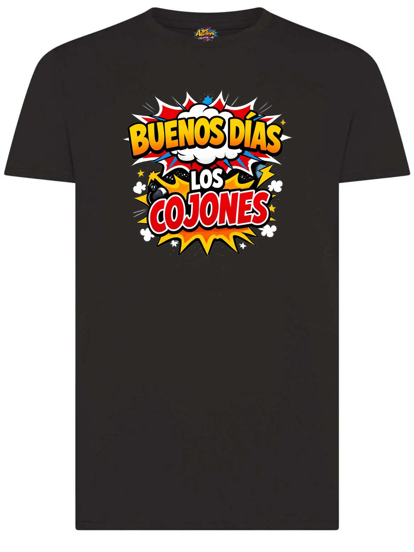T-shirt “Buenos Días Los Cojones” – Maglietta divertente unisex stile pop art