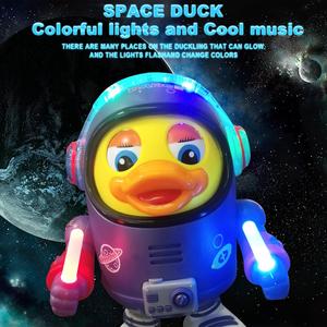 Dancing Duck Toy Musical Interactive Toy Space Elements for Kids Gifts Electric with Lights and Sounds Dancing Robot