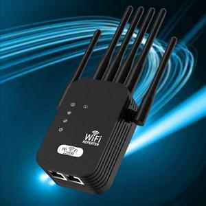 2026 UK WiFi Extender 1200Mbps Dual Band Signal Booster with 6 Antennas Covers 12,000 sq.ft & 100 Devices Ultra Fast WiFi 6 Repeater for Home Office