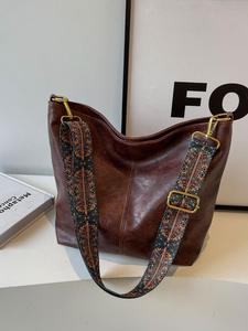 Women's Elegant Vintage Ethnic Pattern Strap Crossbody Bag As Gifts, Trendy Large Capacity Shoulder Bag, Chic All-match Crossbody Bag for Daily Use