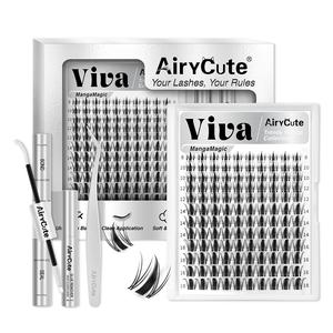 Viva | AiryCute MangaMagic Collection Upgrade Lashes with Ultra-Dense, Waterproof, Long-Lasting Lashes | Fairy | Fashion Wet Look | Beginner-Friendly DIY Lashes for a Flawless, Voluminous Look | Trendy & Must-Have Clusters