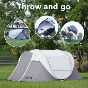 2 in 1 automatic camping tent - waterproof thickened oxford fabric with integrated awning, storage bag, foldable design, suitable for outdoor picnics and adventures