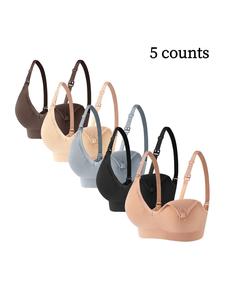 Maternity Solid Color Nursing Bra, Comfortable Breathable Removable Chest Pad Nursing Bra, Maternity Underwear for Pregnancy & Postpartum