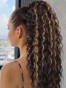 24 Inch Long Curly Ponytail Extension, Natural Fluffy Synthetic Ponytail Extension, Synthetic Hairpiece for Women Hairstyle Ideas