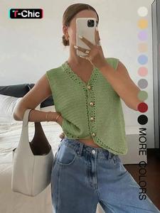 Women's Plain Button Front Cardigan, Casual Crochet Cardigan for Summer, Fashion Women's Knitwear for Daily Wear