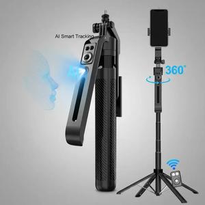 Auto Face Tracking Tripod, Travel Tripod, 360° Rotation Smartphone Holder with Remote Control, Camera Mount, Moving Tripod for iPhone Video, Vlog and Live Stream, Phone Camera Stabilizer, Selfie Stick, Electronics Accessories, Live Streaming Accessory
