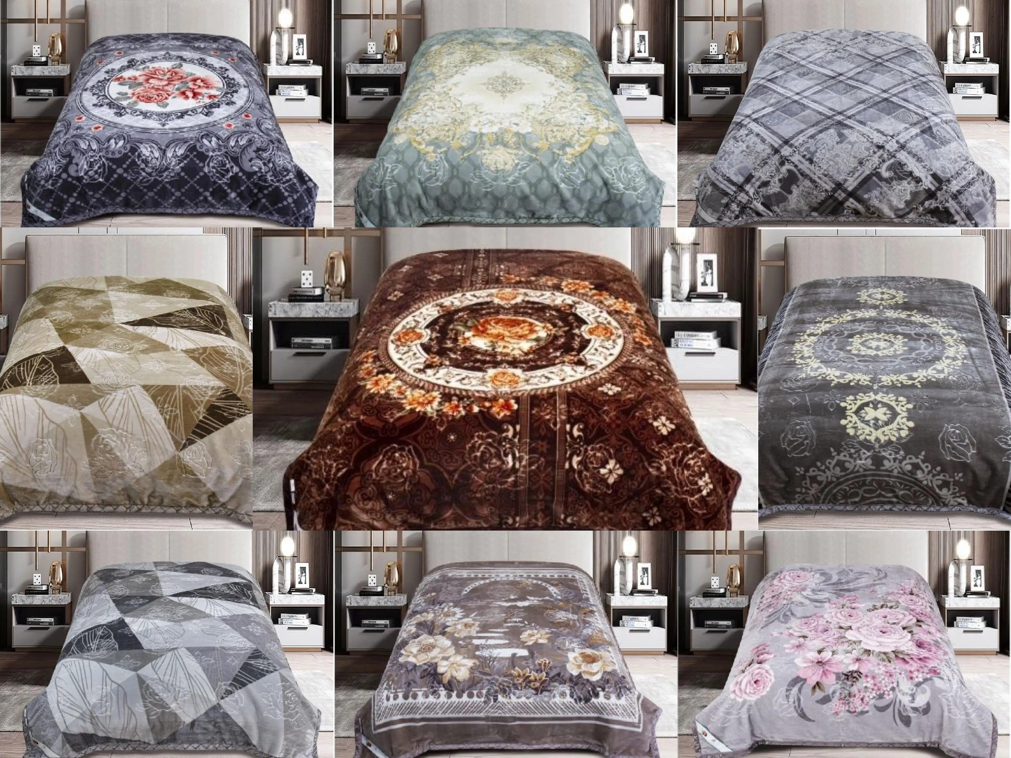 Luxury 2 Ply Heavy Throw  Blanket - Thick & Warm Soft Bed Throw Blanket  -King/Double size - Cloudy Embossed - Double Sided - 200 cm X 240 cm 5 star hotel blankets sofa cosy