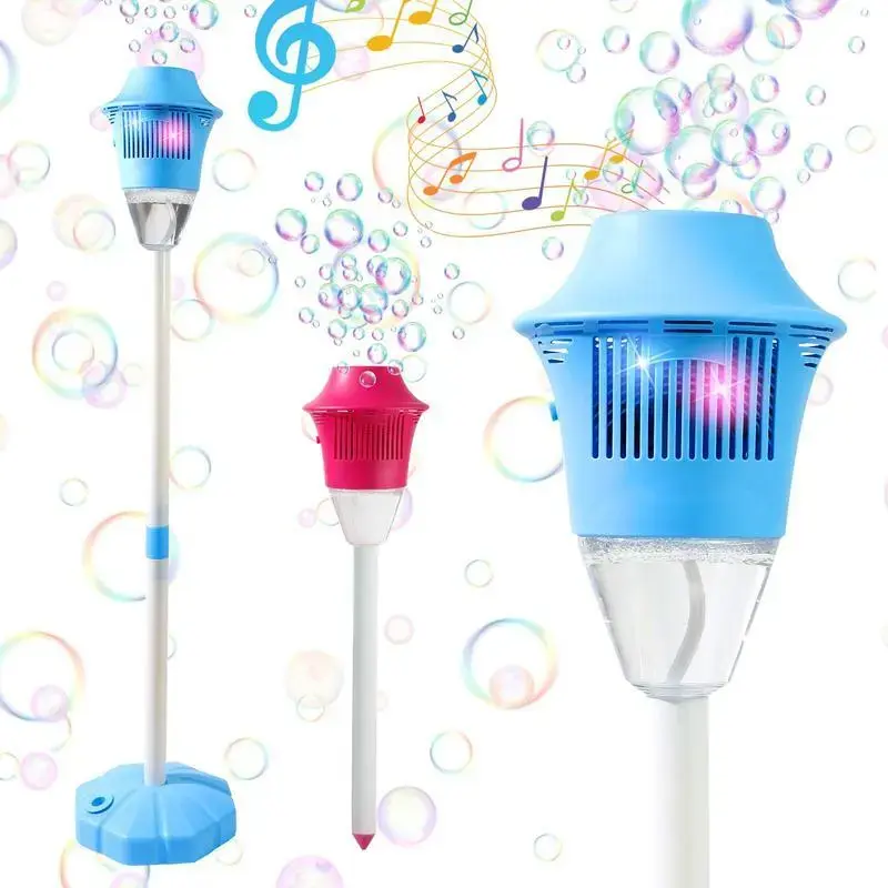 Bubble Machine Toy, 1 Box Automatic Bubble Blower with 80ml Bubble Liquid & Accessories, Multifunction Adjustable Height Bubble Maker for Wedding & Party