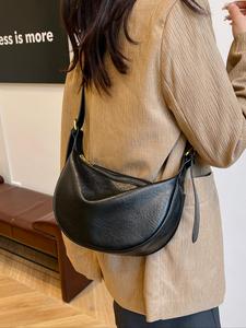 Women's Solid Color Shoulder Bag, 2025 New Style Fashionable PU Leather Casual Crossbody Bags for Daily Used, Casual Trendy Versatile High-quality Daily Commuting Bag, Casual Commuter Bag, Crossbody Shoulder Purses