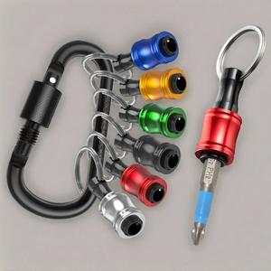 Bit Holders 1/4 Socket, Hex Shank Screwdriver Bit Holder Extension Bar Keychain (6 Counts/set), Drill Change Hand-held Screwdrivers, Professional Hand Tools for Home & Office Use