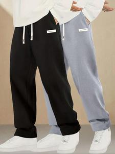 Men's Letter Print Side Stripe Pants, Casual Comfy Loose Trousers for Summer, Fashion Men's Bottoms for Daily Wear