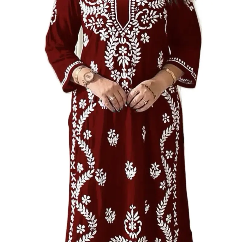 Traditional Womenswear Rayon Salwar Kameez with Lakhnavi Embroidery   Comfortable Breathable Soft Rayon FabricBig sizes also available .SizeM-7XL Asian Clothes Elegance Outfit Day Fit