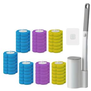 Disposable Toilet Brush Set with 42 Replacement Heads Hygienic Toilet Cleaner Wand Germ-Free Design Fast UK Dispatch Bathroom Essential