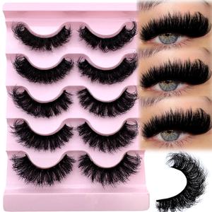 Luxury D Curl Dramatic Fake Fur Eyelashes, Soft Comfortable Artificial Water Fox Lashes, Fluffy False Eyelashes, Long Thick 3D Cross Layered Curly Lashes