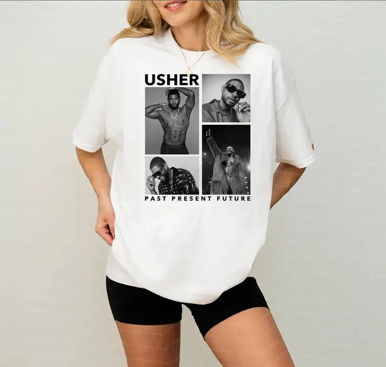 Usher Past Present Future 2025 World Tour Concert Shirt for Usher Fans, Usher 2025 Tour Shirt, Usher Concert Tee Shirt, Usher Fan Gift Merch