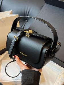 Women's Elegant Solid Color Handbag, Fashionable Retro Shoulder Bag for Daily Used, Casual Trendy Versatile High-quality Daily Commuting Bag, Elegant Commuter Bag