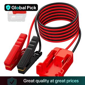 Car Battery Jump Starter Cable for Dewalt & Milwaukee 18V & 20V DCB Battery, 12AWG 5.9ft Length Car Battery Jump Starter Cable with Adapter, Automotive Vehicle Powerbank Jumper Cable for Battery Pack