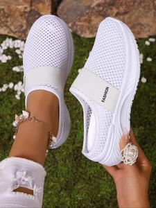 Women's Fashionable Mesh Breathable Lightweight Sneakers, Casual Comfortable Low Top Sock Sneakers, All-match Commuter Shoes for Work & Daily Wear, Girl, Slip On Style