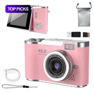 Foldable Screen Student Camera, Retro CCD Card Machine, Entry-level Digital Camera, 1080P Built-in Games & Filter Functions Camera with Storage Bag & 32G Memory Card, Mini