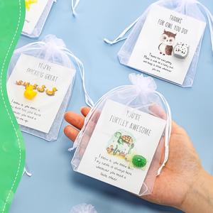 Set of 75 Employee Appreciation Gifts Bulk for Coworkers, Thank You Staff Gift with Animal Pun Note Cards, Funny Resin Ducks Stars Whales Turtles Owls Favors, Durable Card Unique Gifts