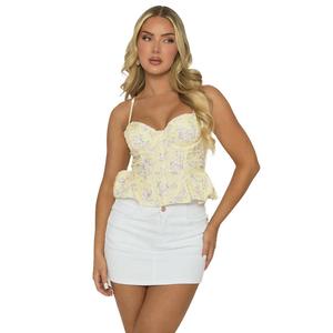 Stassia Womenswear Rebellious Fashion Floral Peplum Corset
