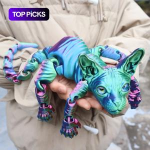 3D Cat Statue, 1 Count Colorful Cat Figurine, Garden & Bedroom Decor, Perfect Birthday Gift, Holiday Party Gift, Home Decor, Ornaments
