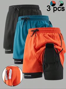 Men's 2 in 1 Double Layer Gym Shorts, Breathable Comfortable Quick Drying Shorts, Casual Men's Sportswear for Gym Workout Running