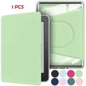 360 Degree Rotating Acrylic Magnetic Bracket Case Tablet Casing for Kindle 2024 2022 11th Generation 6Inch Model No. RS23CV C2V2L3 Pouch 6'' Accessories Detachable Protective Adjustable Stand Cover Clear Back with Auto Sleep/Wake
