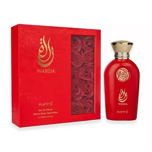 Riiffs Women's Fragrance Warda Eau De Parfum 100ml - Red Bottle with Gold Accents & Elegant Packaging