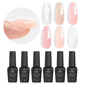 Beetles Jelly Colours Builder Gel Set, Transparent Nail Extension Gel 5 in 1 Strengthener Jelly Nude Pink Colour Building Nail Gel Easy DIY Manicure Nail Art Salon Home, Gift for Mother's Day