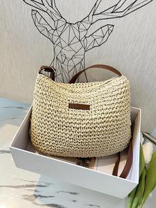 Women's Elegant Straw Woven Crossbody Bag, Gifts for Girlfriend, Fashionable Solid Color Shoulder Bag with Adjustable Strap, Casual Trendy Versatile High-quality Daily Commuting Bag