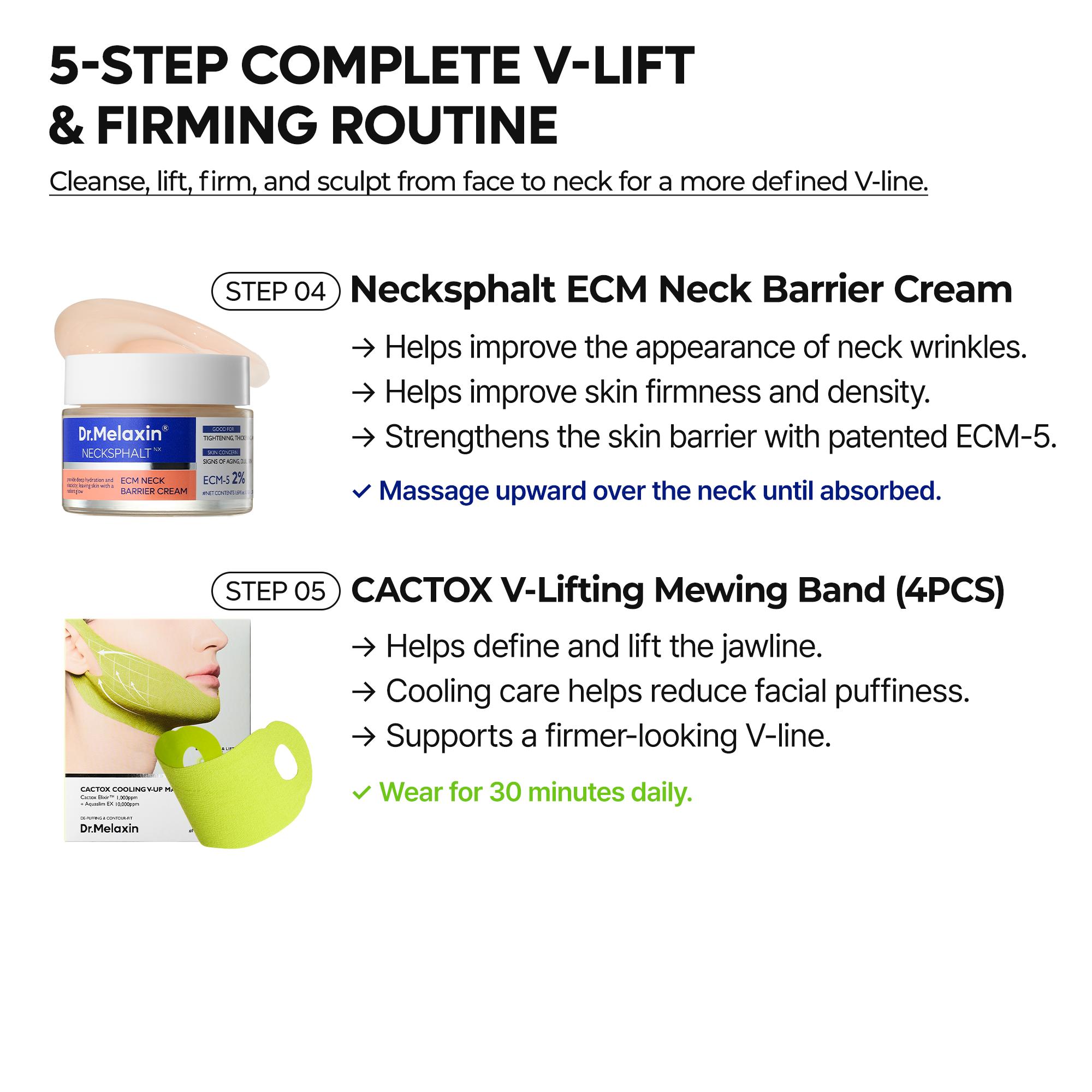[Dr.Melaxin Official] Face-to-Neck V-Lift, Firming & Cooling 5-Step Complete Routine Set | Complete Sculpting Care Bundle