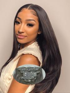 18 Clips Long Straight Clip-in Human Hair Extension, Gorgeous Fluffy Wigs for Women, Human Hair Wigs for Party, Daily Use