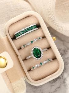 Elegant Artificial Gemstone & Rhinestone Decorated Ring Set, Exquisite Trendy Ring Set, Fashionable Jewelry Accessories for Women As Gift, with Box