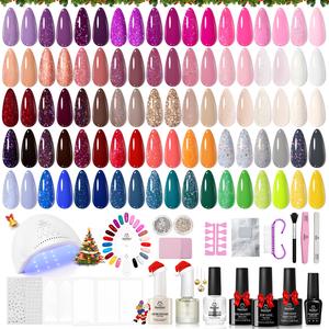 Beetles Gel Nail Polish Kit with UV Light Gel Polish Nail Set with Diamond Decorations & Nail Art Stickers and Manicure Tools Soak Off All Season Gel Nail Kit, Gift for Mother's Day