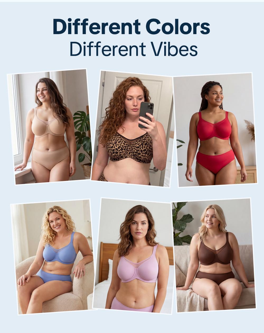 HSIA CardiComfort Seamless T-Shirt Minimiser Bra Plus Size Underwired Full Coverage Smooth Wide Strap