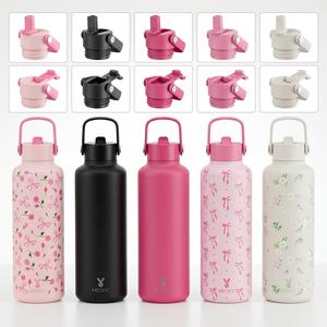【New Product】24oz stainless steel insulated cup, hexagonal water bottle, with built-in straw and complimentary cup lid. Double lid design, long-lasting insulation. Silicone pad for anti-slip and noise reduction, suitable for sports, office and gifting.