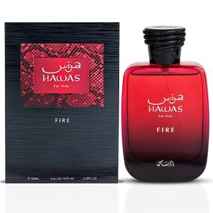 【FAST & Free SHIP】Hawas Fire For Him Eau De Parfum Spray 100ML (3.4 OZ) By Rasasi | Ignite Your Inner Passion With A Bold And Fiery Essence—Experience A Long Lasting & Luxurious Masculine Scent.