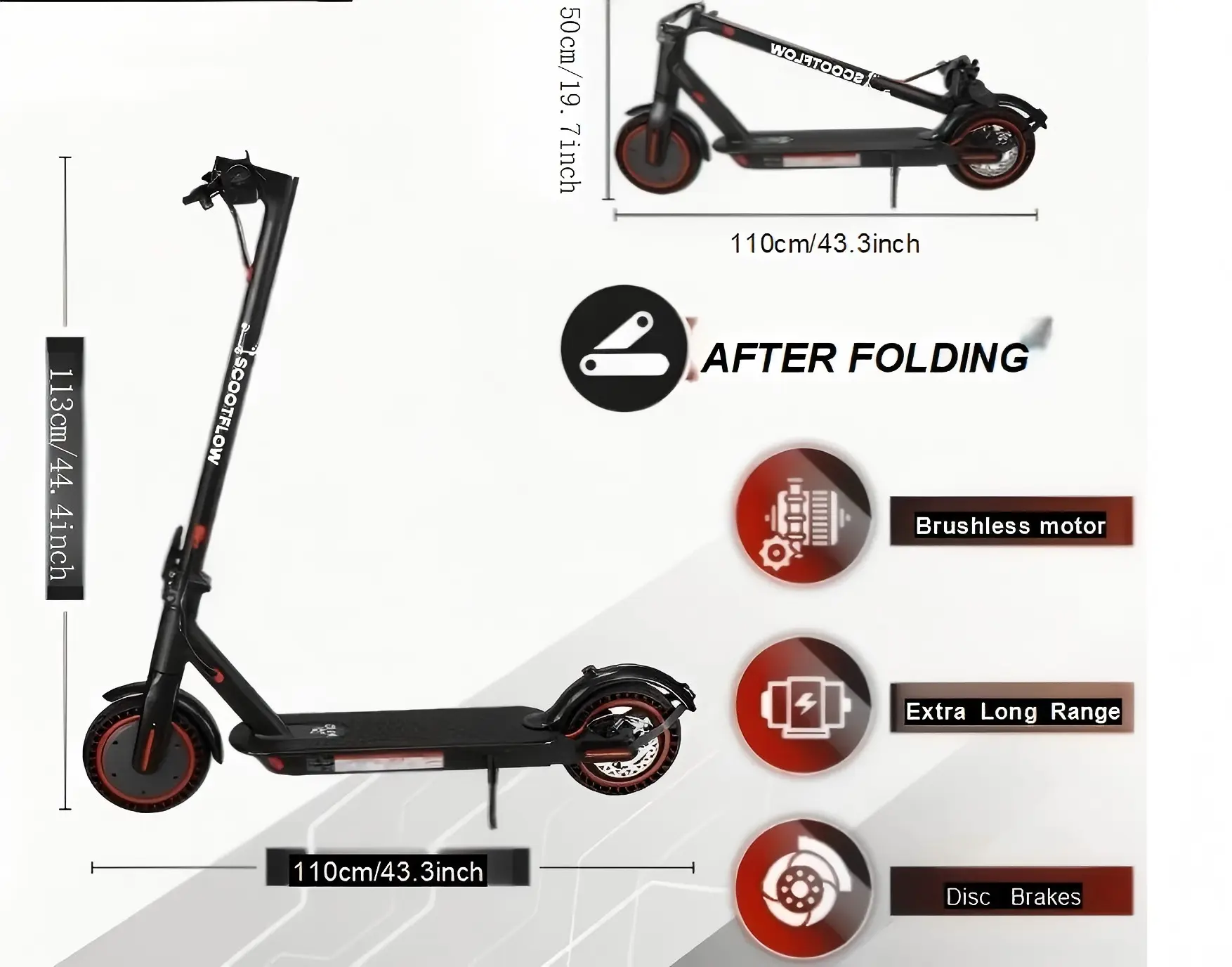 Electric Scooter, 8.5 Inch Electric Scooter Adult Electric Scooter, 30km Long Distance, 3 Speed ​​Modes, with APP Control, Dual Braking System, Fast Charging Foldable Electric Scooter for Adults and Teens