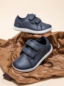 HOBIBEAR PU Leather Kids Shoes, Spring & Fall Wide Head Casual Sneakers, Baby Boys Lightweight Running Shoes, All Seasons