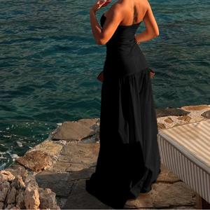 Sleeveless Off-shoulder Summer Casual Dress, Suitable for Beach Vacation Women's Clothing Formal Womenswear hoc o dress knitted  dress cocktail