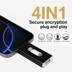 3 in 1 Flash Drive, Portable Memory Stick, Encrypted Thumb Drive, Photo Stick with Micro USB for Android Phones/PC, External Storage