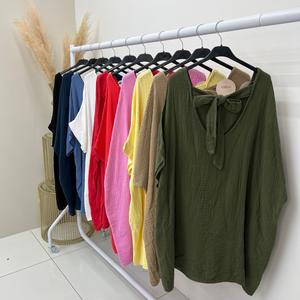 VIRGO BOUTIQUEsamantha - Cheese cloth tie back two pocket top